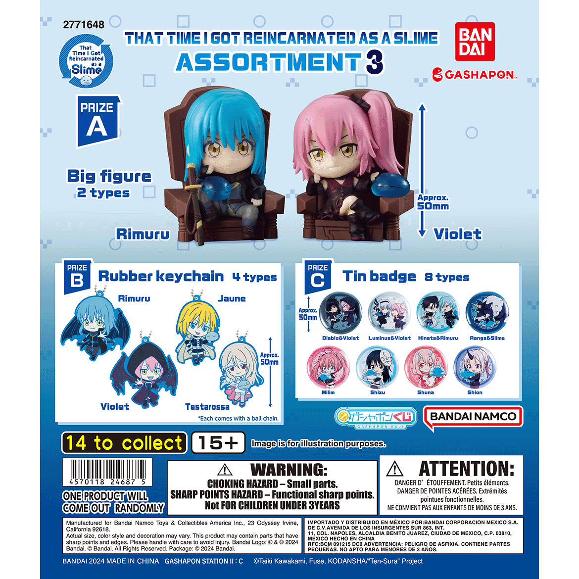 That Time I Got Reincarnated as a Slime Assort 3 Gashapon