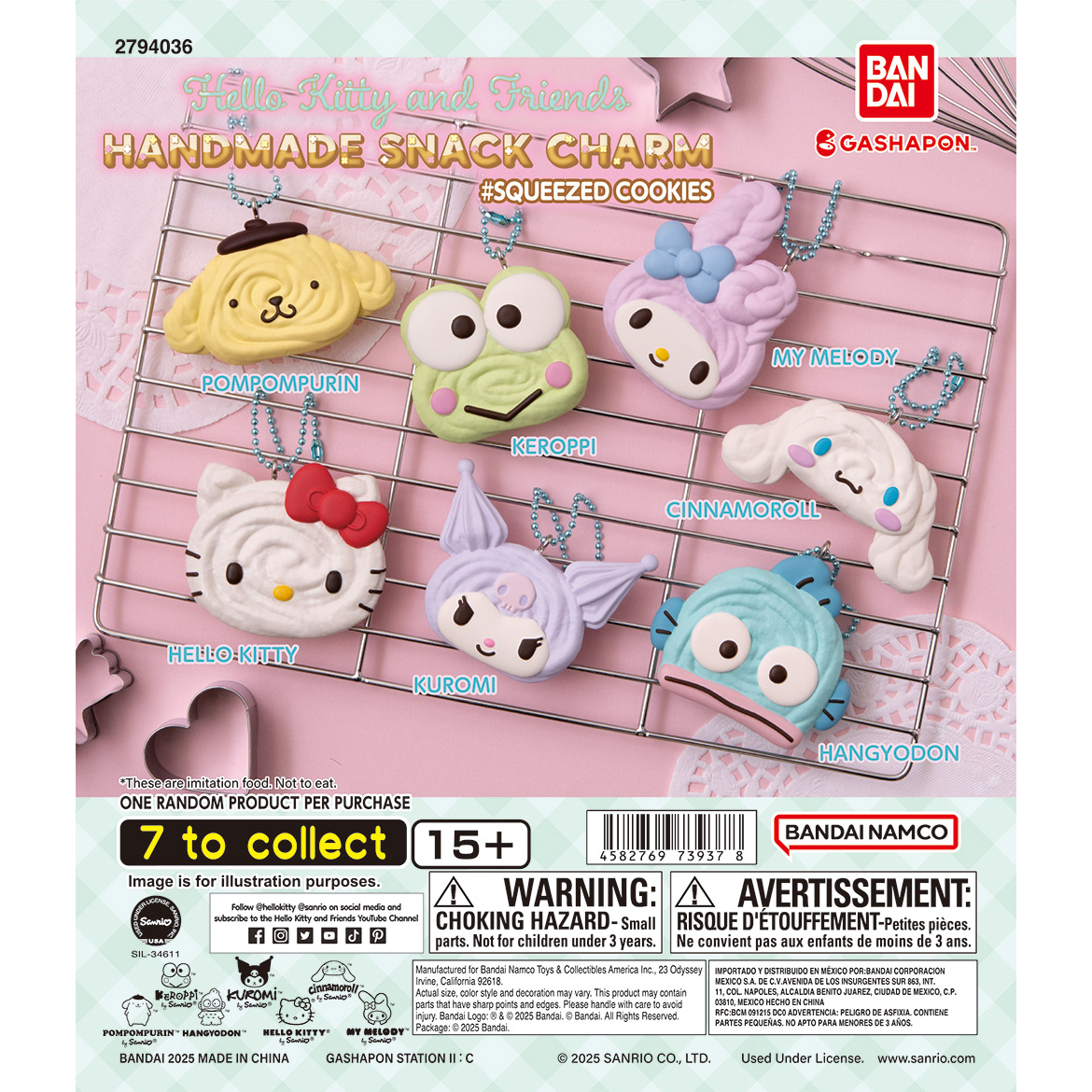 Sanrio Characters Handmade Snack Charm #Squeezed Cookie Gashapon